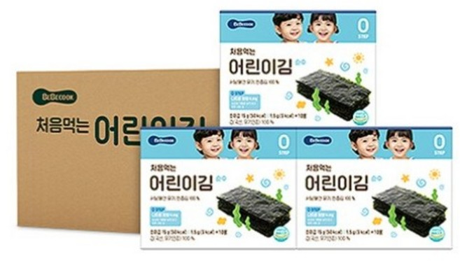 베베쿡 처음 먹는 어린이김, 15g, 6개, 김맛