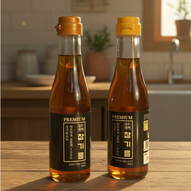 순수참기름 1+1 (350ml+350ml) 저온압착 무첨가 통참깨 100% / 산지직송연구소, 2개, 350ml