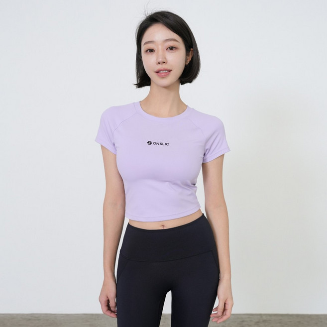 올인원 이지 크롭 숏 슬리브 그레이스퍼플