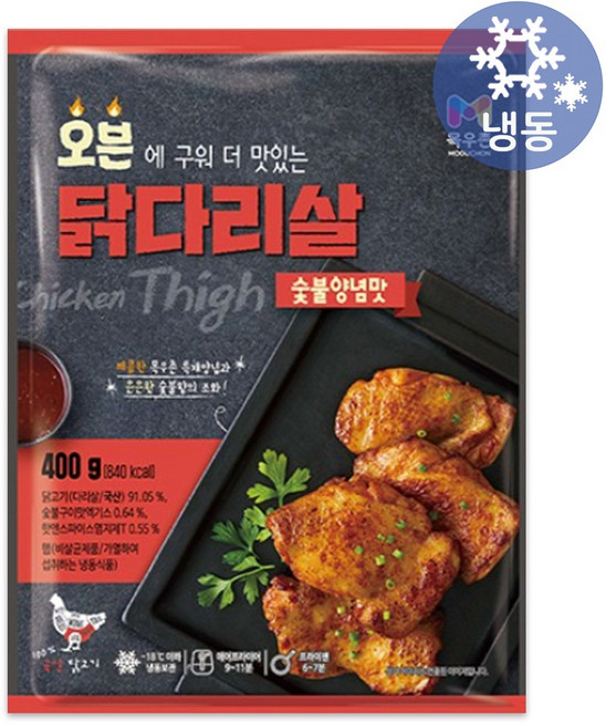 목우촌 오븐 닭다리살 숯불양념맛, 2개, 400g