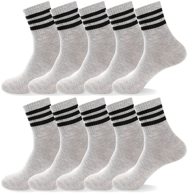 메가양말 삼선 라인 논쿠션 중목 양말 10켤레 국산고품질