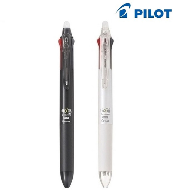 파이롯트 지워지는 볼펜 프릭션3색 0.5mm 세트, 0.5 블랙 1개+펄화이트 1개