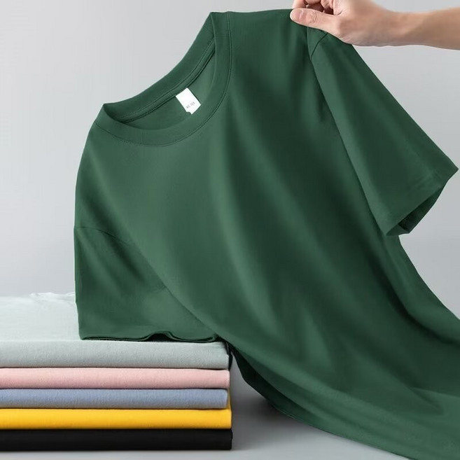 夏季 男女T恤 素色上衣 圓領素T 【M-5XL】 團體服 工作服, 短袖墨綠色,5XL
