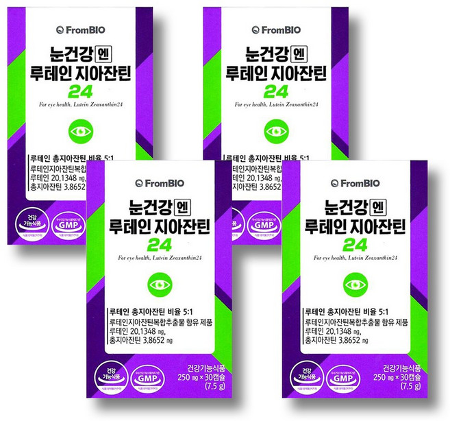프롬바이오 눈건강엔 루테인 지아잔틴24 7.5g, 30정, 4개