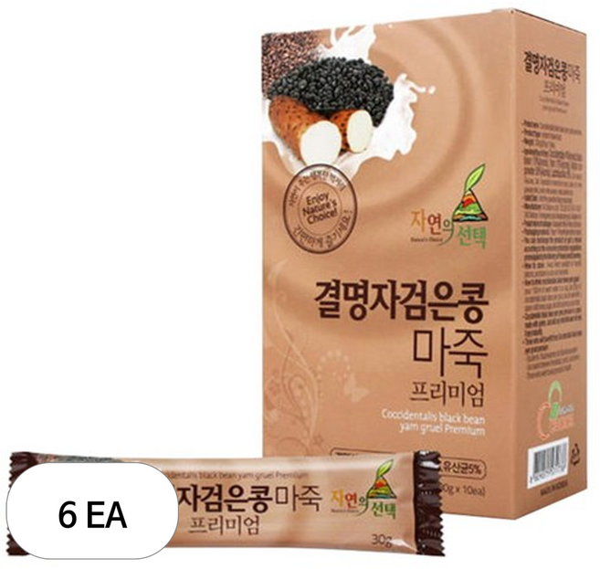 엔초이스 프리미엄 결명자검은콩 마죽, 300g, 6개