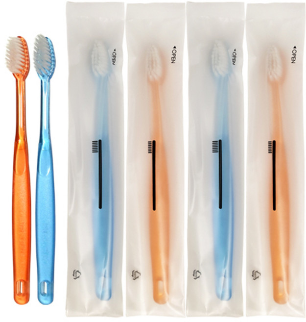 터치 브러쉬 고급 미세모칫솔 대용량 일회용칫솔 여행용칫솔 원터치포장, 500개, 500개입