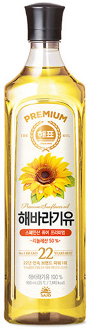 해표 해바라기유, 900ml, 12개