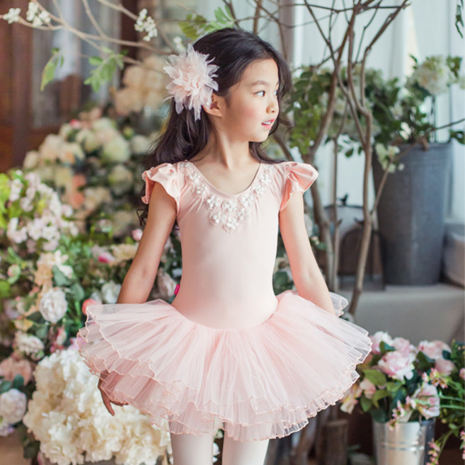 [국내 생산] ATB-6711-살구 탁텔 원단 발레복 튜튜발레복 아떼르발레