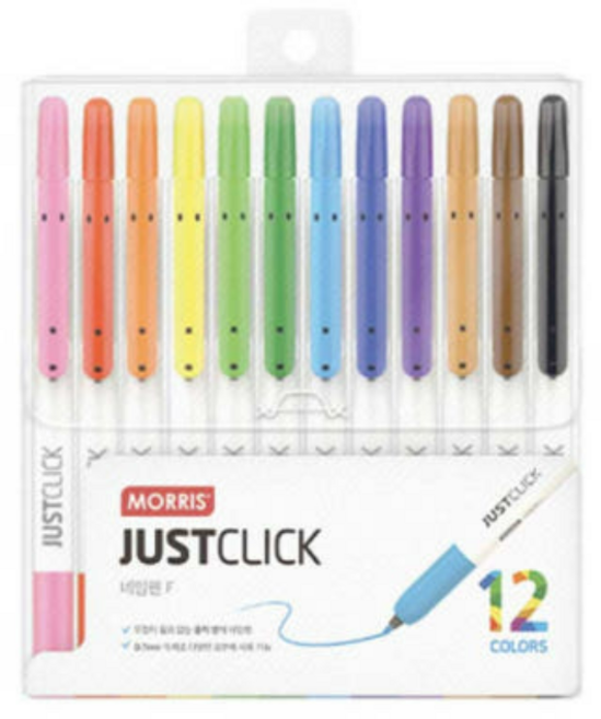 모리스 저스트클릭 네임펜 F 12종 세트, 12종F세트, 1개