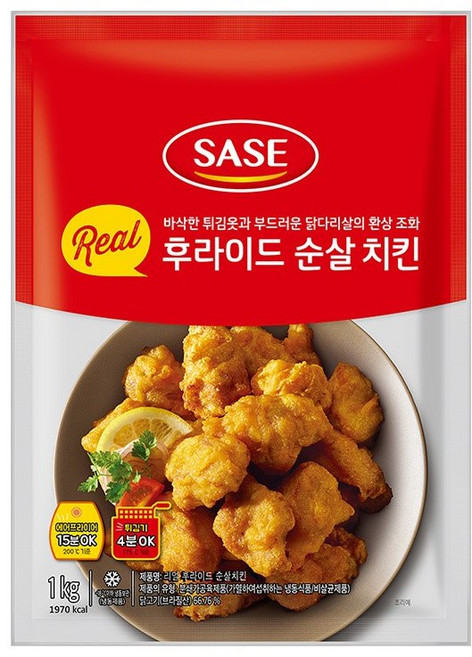 사세 리얼 후라이드 순살치킨1kg, 1kg, 8개