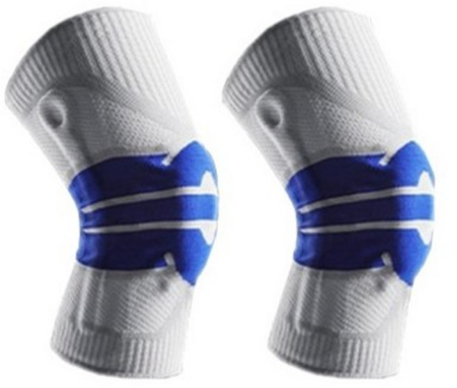 웰럽 프리미엄 3D 더블 스프링 실리콘 무릎보호대 WL-1051 2개(1세트), 화이트블루XL-2개(1세트)