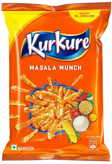 인도 Kurkure Namkeen 칩 칠리 차카 맛 바삭하고 매운 스낵, 90g, 1개, 90g(1팩)