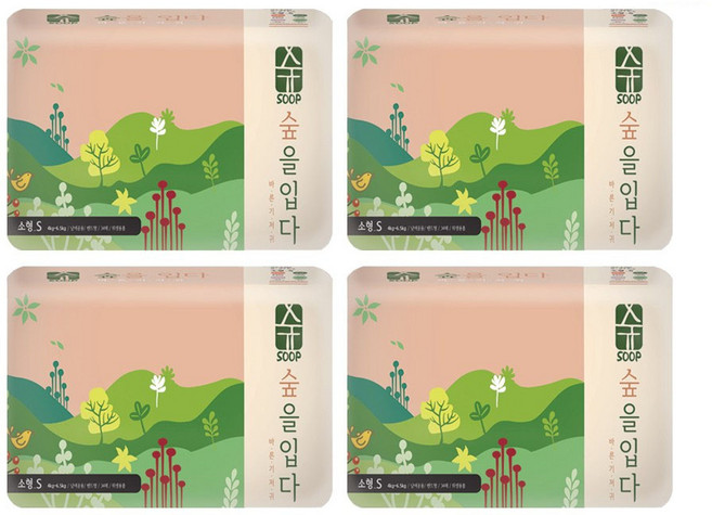 숲 밴드형 기저귀 유아용, 136매, 소형(S)