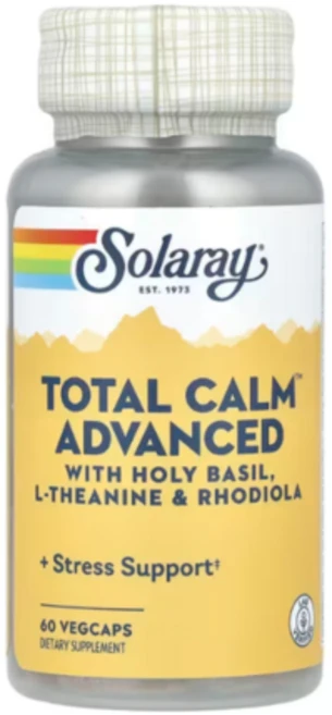 솔라레이 토탈 캄 어드밴스드 60 베지 캡슐 바질+L테아닌+홍경천, 1개, 60정 - 쿠팡