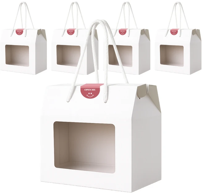 데일리오 투명창 손잡이 선물박스, 5개, 화이트 - 쿠팡