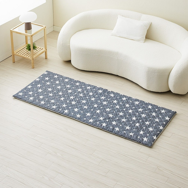 한일좋은자리 탄소섬유 토퍼 접이식 매트리스 사계절용, 네이비스타