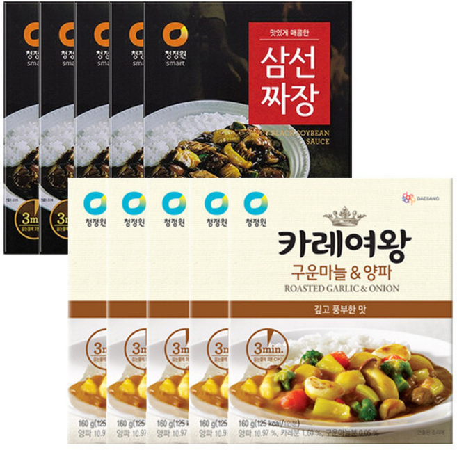 삼선짜장X+카레여왕구운마늘양파X(즉석), 5개, 160g