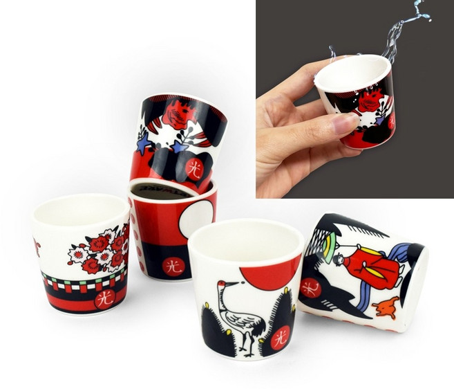 템팜 오광소주잔 5P 컨셉 파티 개성 화투 고스톱