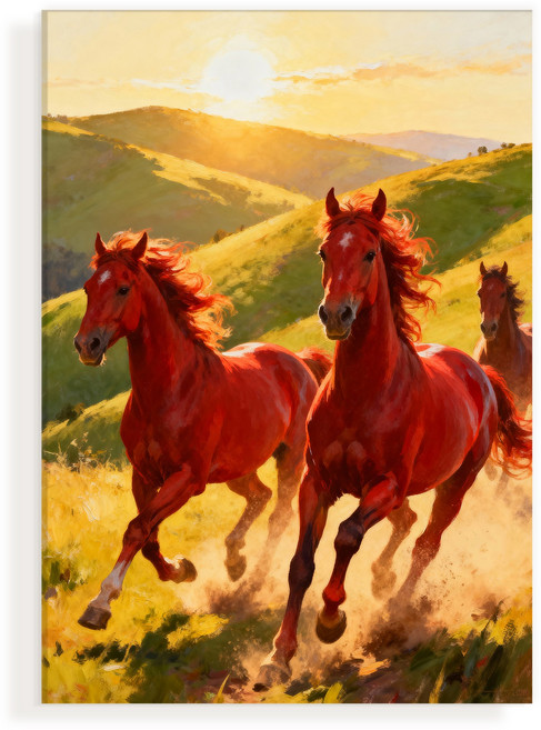 복들어오는 2026 병오년 인테리어 붉은 말 그림 캔버스 액자 - 06.붉은 말 A