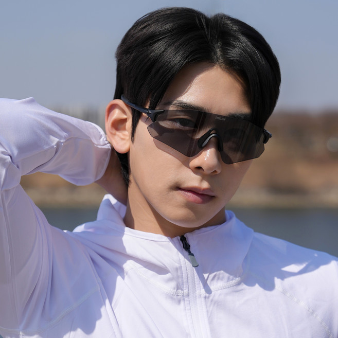 스틸리즘 러닝 스포츠 선글라스 고글 초경량, 1개, 딥 블랙