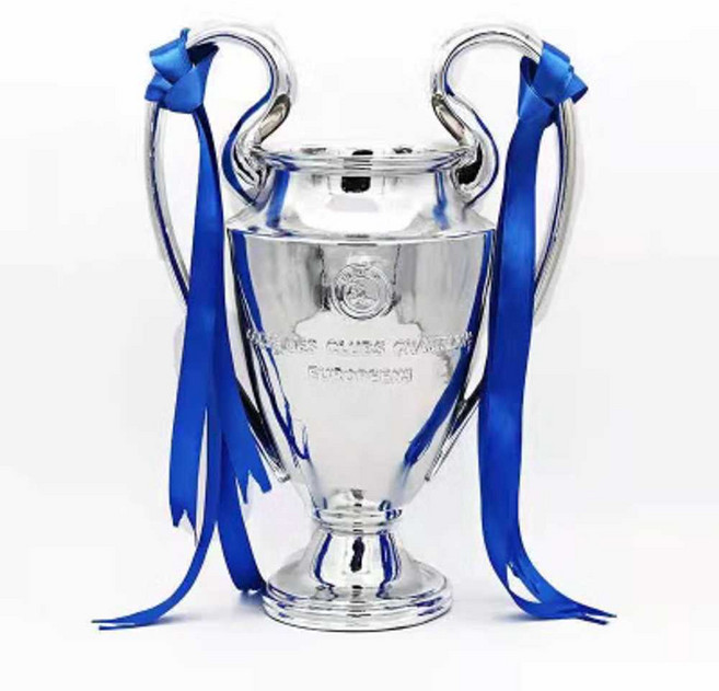 축구 트로피 모형 태권도 장식 풋살 학원 77cm 인테리어, 1개, 32cm 블루 앤 화이트 리본