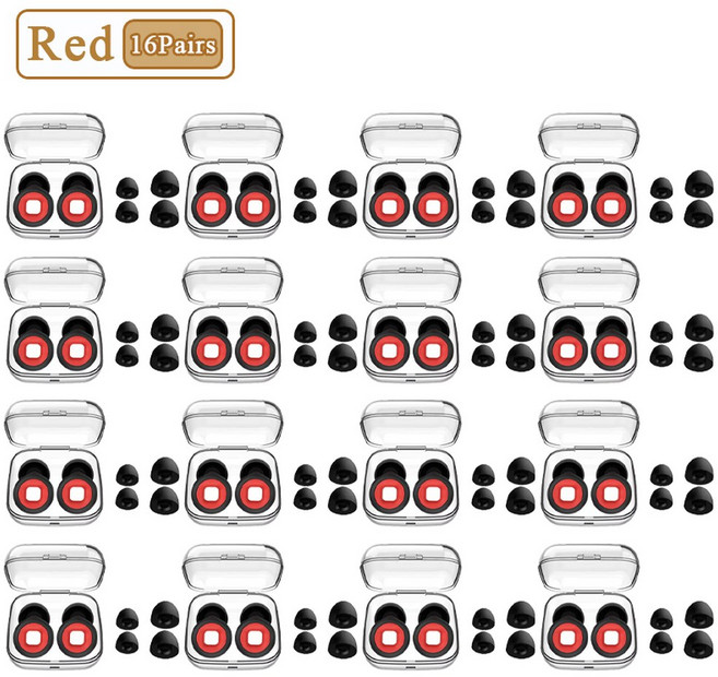 1 16 쌍 수면 방음 귀마개 오토바이 소음 감소 방지 음소거 장비, Red 16Pairs