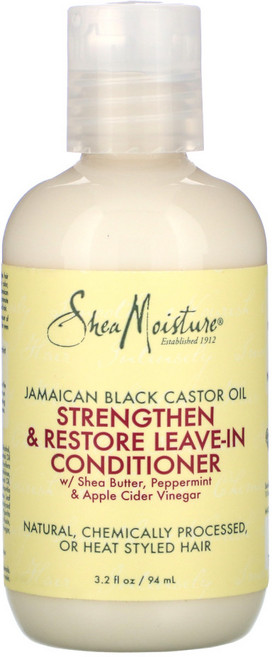 SheaMoisture 자메이카 블랙 캐스터오일 강화 및 회복 리브-인 컨디셔너 94ml, 1개