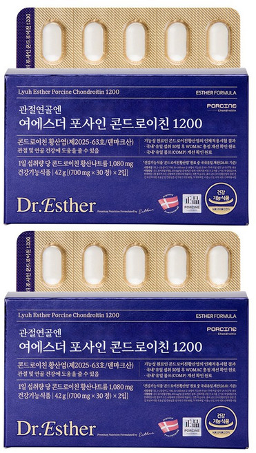 에스더포뮬러 관절연골엔 여에스더 포사인 콘드로이친 1200 42g, 2개, 60정
