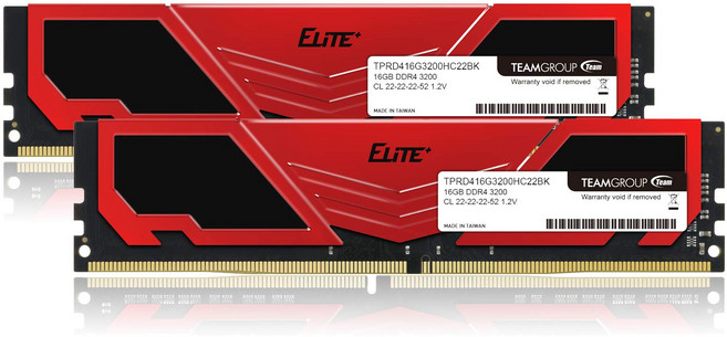Team DDR4 3200Mhz PC4-25600 Elite Plus 16GBx2장(32GBkit) 데스크탑용 메모리 시리즈 일본, 1개