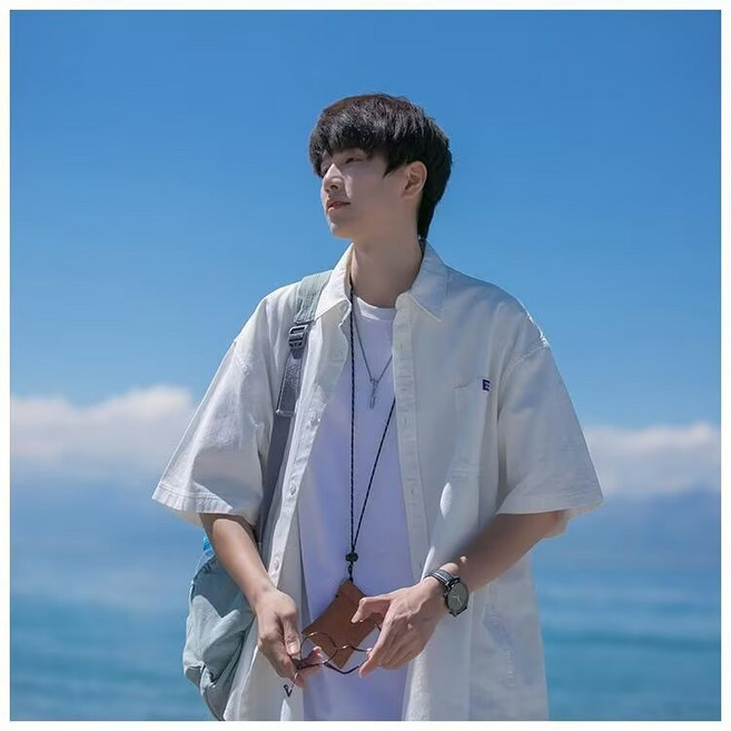 【日系寬鬆】短袖襯衫 男士襯衫 夏季襯衫 休閒襯衫 青少年襯衫 純棉透氣 寬鬆版型 日系簡約風 青少年男生日常穿搭
