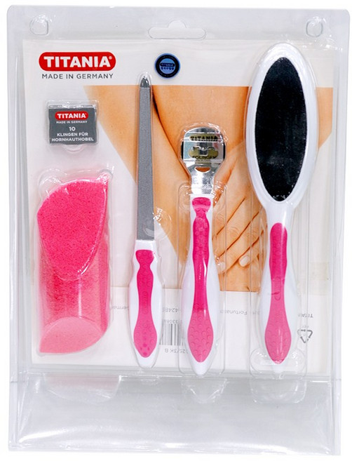 티타니아 소프트터치 발각질제거 5종 세트, 핑크