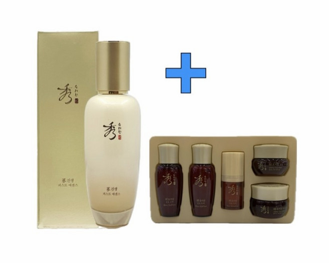 수려한 진생 퍼스트 에센스 대용량 (주름/미백 기능성)+수려한 효비담 발효 5종 여행용 증정, 1개, 120ml