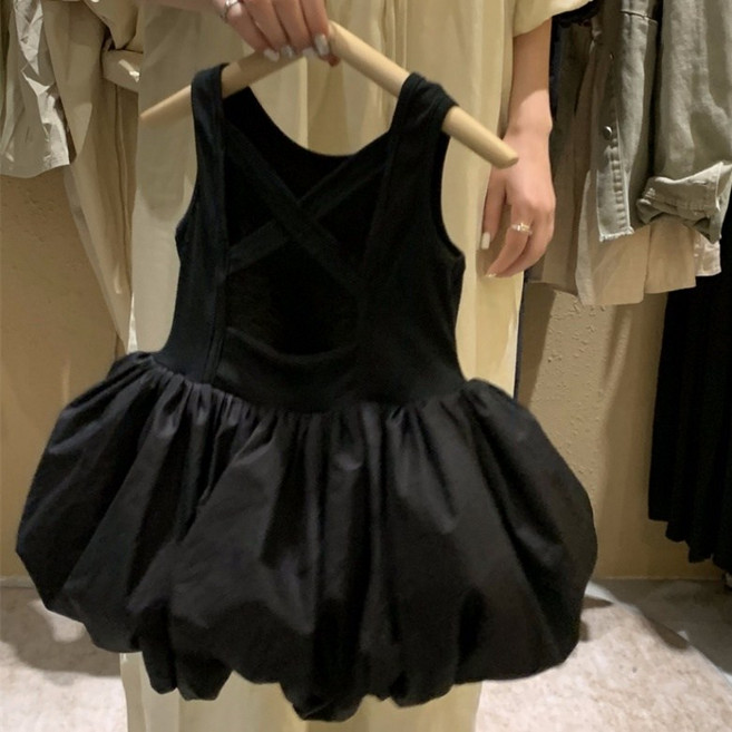 구빠방 여아 민소매 플레어 미니 원피스