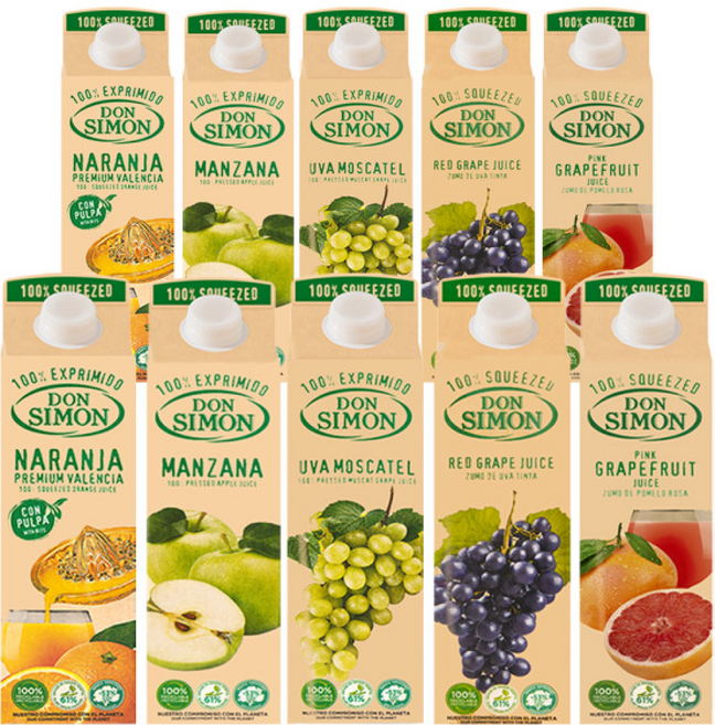 돈시몬 착즙주스 씩 (총) 음료수생과일 스페인산 100% 착즙 주스, 1L