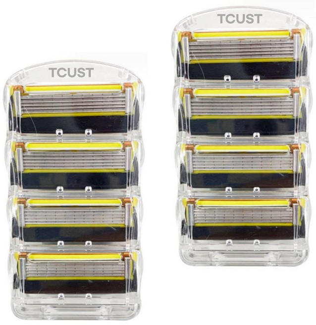 티커스트 면도날 질레트 프로쉴드 옐로우 호환, 8개입, 1개