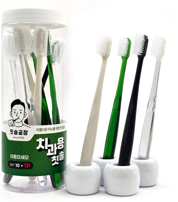 칫솔공장 치과용 이중미세모 대한민국 국내생산 직접제조 공식판매처 가정용 선물용 집들이용 레저 여행용 11P 6P, 1세트, 11개입