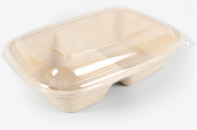 더팩컴퍼니 펄프직사각2칸용기 CR900-2B 300개, 1개