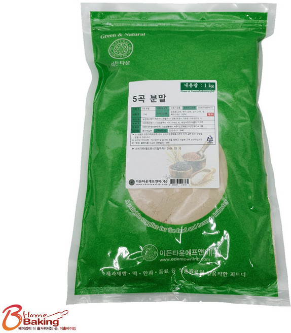 이홈베이킹 설탕무첨가 국산오곡분말1kg, 1개, 1kg