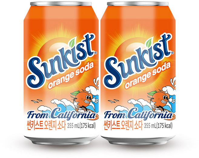 썬키스트 오렌지 소다, 355ml, 24개