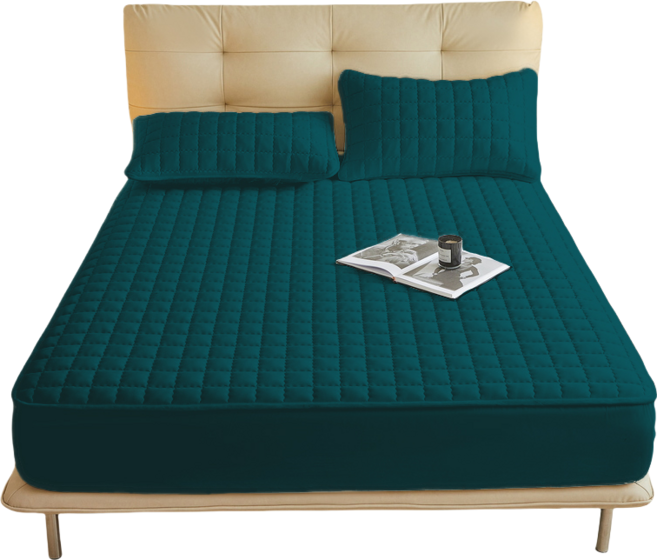 고급 방수 매트리스 커버 방진 통기 미끄럼 방지 기계 세탁 가능 싱글/슈퍼 싱글/더블/퀸/킹 침대(베개 제외)