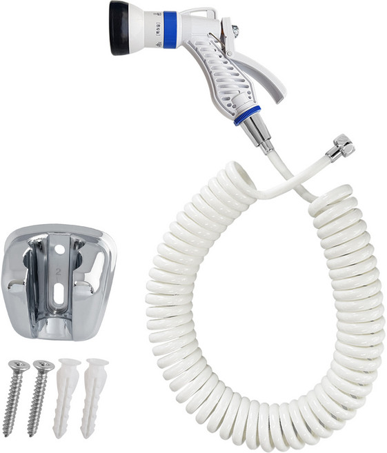 베란다 욕실 청소건 다기능분사기 + 7m 스프링 코일호스 세트, 1개