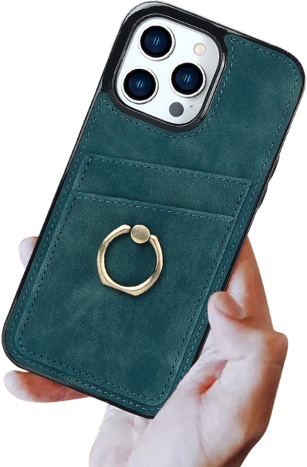 DFMEI 핑거 링 거치대 카드 수납 가죽 케이스 아이폰 14 13 12 11 프로 맥스 플러스 미니 폰 적용