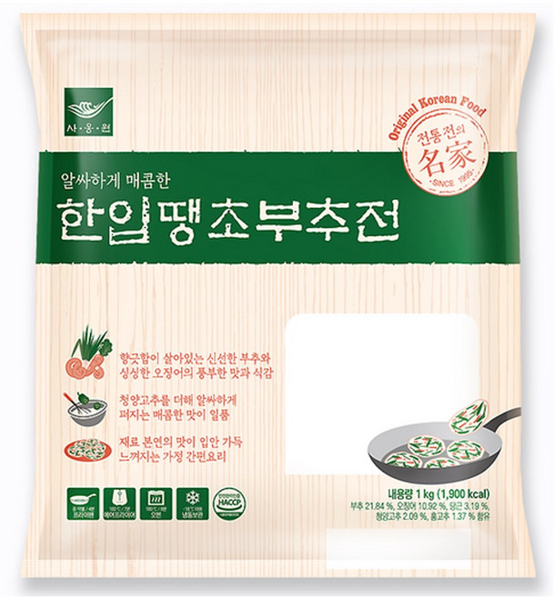 사옹원 한입 땡초 부추전 (1kg), 1kg, 3개