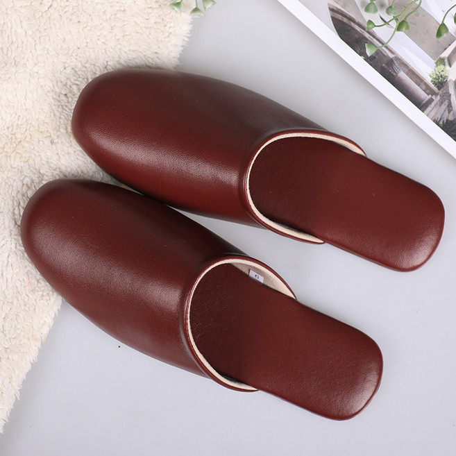 양가죽 실내 커플 홈 오피스 슬리퍼