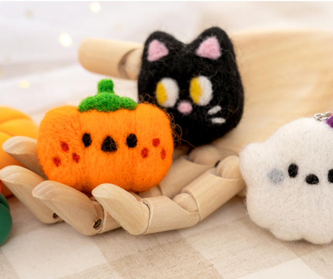 할로윈 키링만들기 양모펠트키링 유아미술 취미, 호박