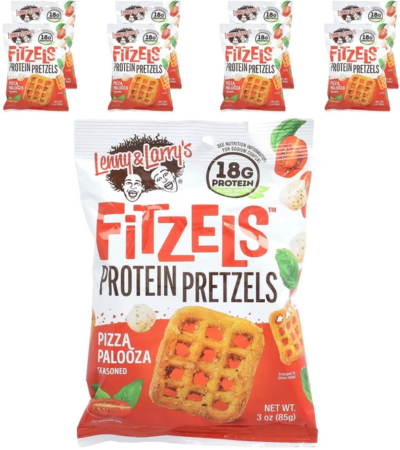 Lenny & Larry's Fitzels™ Protein Pretzels Pizza Palooza 8 Bags 3 oz (85 g) Each, Lenny & Larry's, Fitzels™, Pro, 85g - 쿠팡