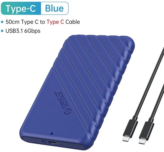 ORICO HDD 케이스 2.5인치 SATA to USB 3.0 하드 드라이브 인클로저(2.5인치 SSD 디스크 박스 6TB 보관 외, 10 Type-C to Type-C