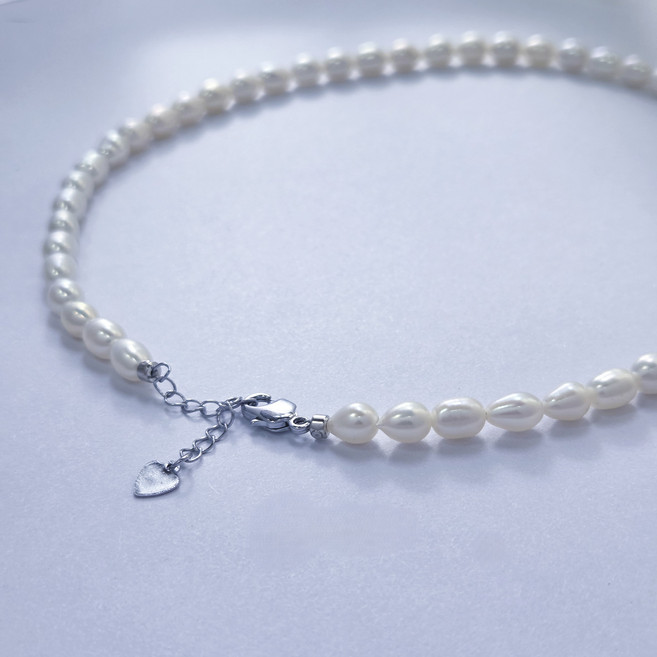 천연 담수 통통한 쌀 진주 목걸이 / 고급스러운 엘레강스 / 여성 선물 추천