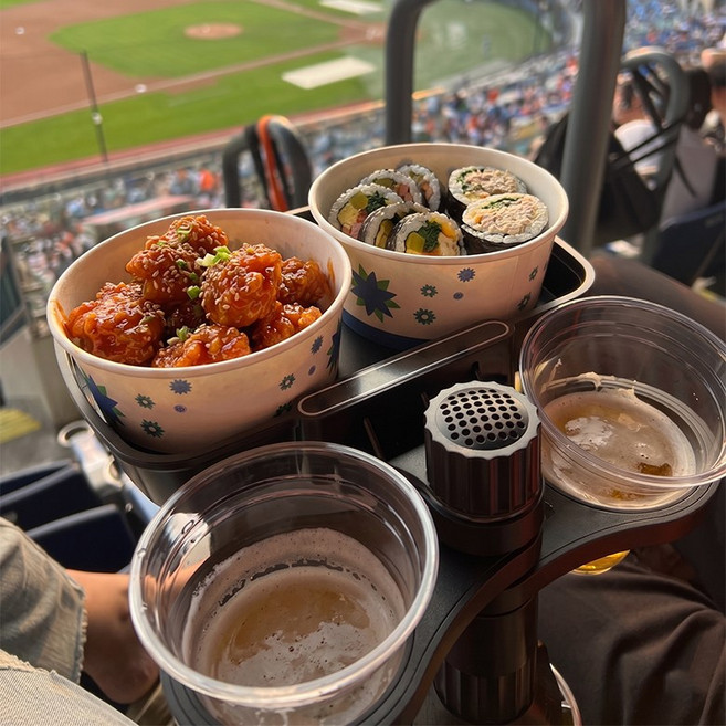 야구장 테이블 간이테이블 캠핑용품 식탁 축구 간식선반 휴대용 컵홀더 차량용 경기장 직관, 상세페이지참고, 2개