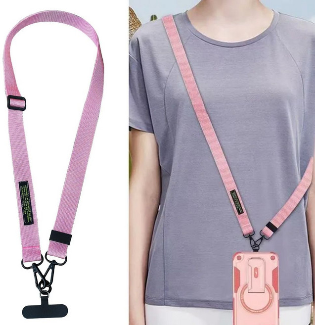 허니코코 데일리 와이드 핸드폰 크로스 스트랩(전 기종 호환 가능), 1개, 핑크